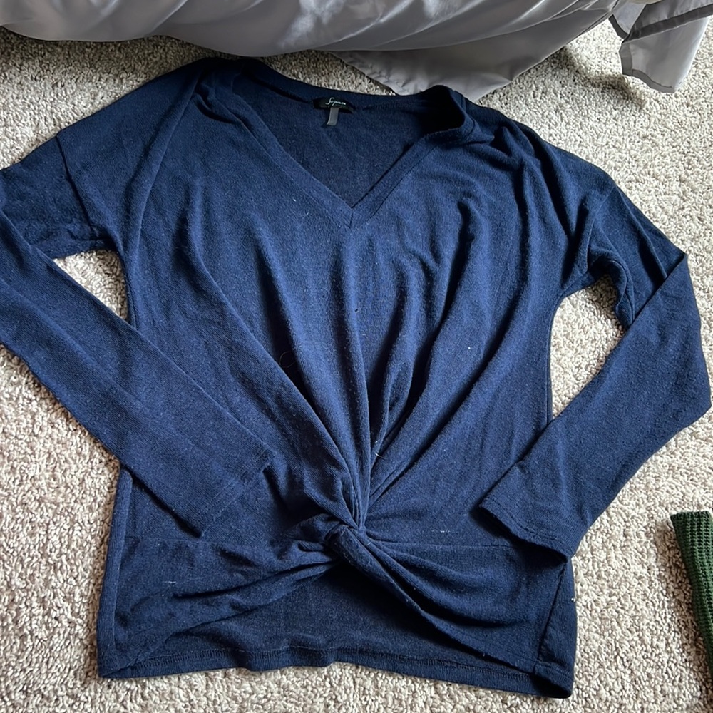 Women’s Size Small Navy V Neck Sweater